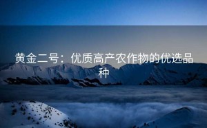 黄金二号：优质高产农作物的优选品种