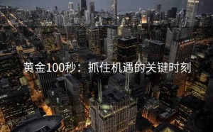 黄金100秒：抓住机遇的关键时刻