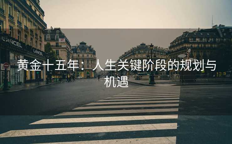 黄金十五年：人生关键阶段的规划与机遇