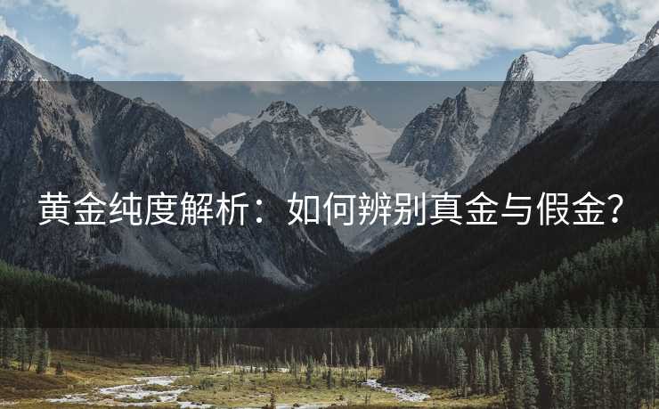 黄金纯度解析：如何辨别真金与假金？