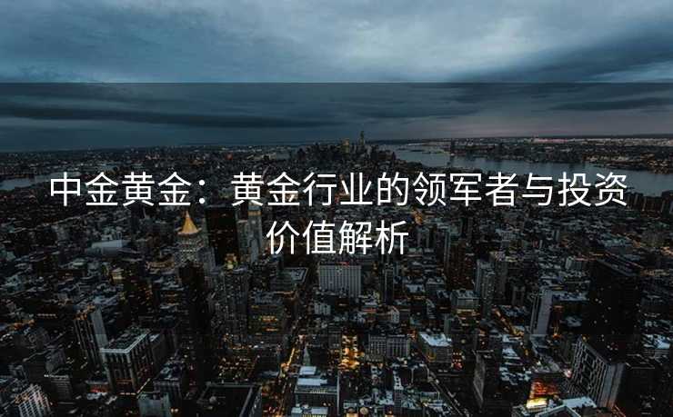 中金黄金：黄金行业的领军者与投资价值解析
