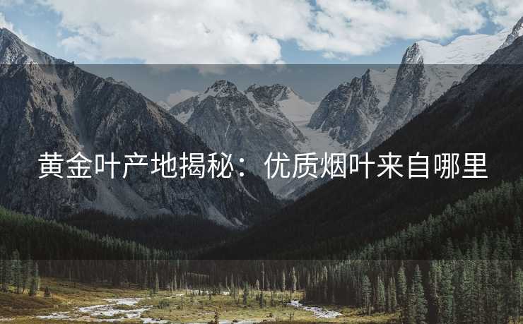 黄金叶产地揭秘：优质烟叶来自哪里