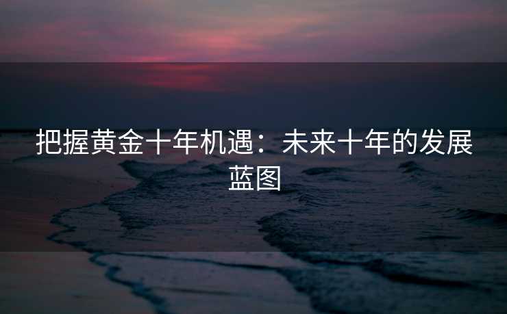 把握黄金十年机遇：未来十年的发展蓝图