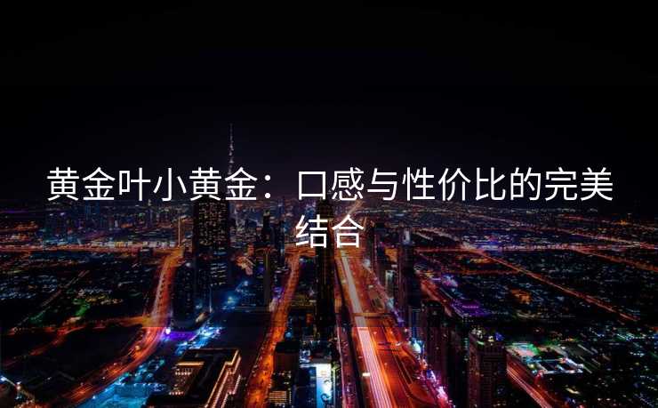 黄金叶小黄金：口感与性价比的完美结合