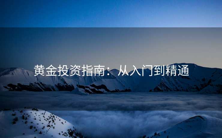黄金投资指南：从入门到精通