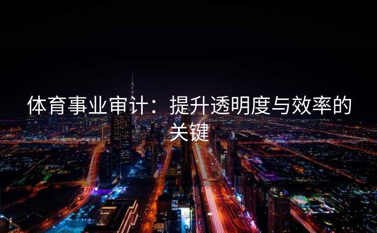 体育事业审计：提升透明度与效率的关键