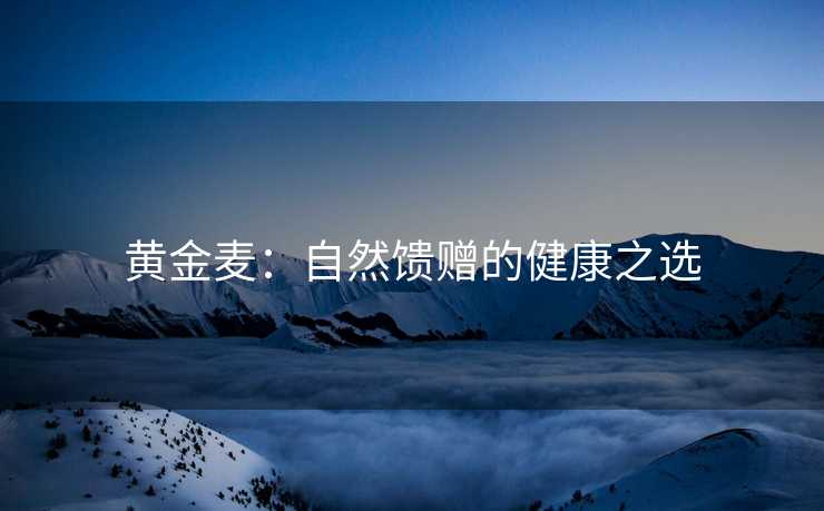 黄金麦：自然馈赠的健康之选