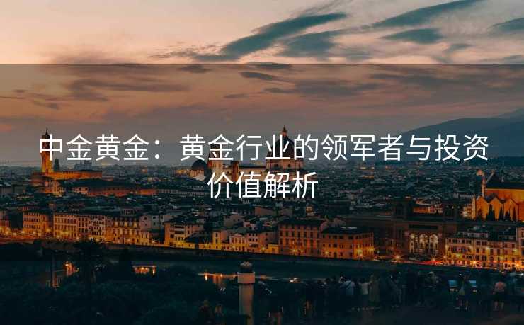 中金黄金：黄金行业的领军者与投资价值解析