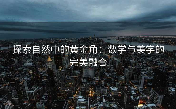 探索自然中的黄金角：数学与美学的完美融合
