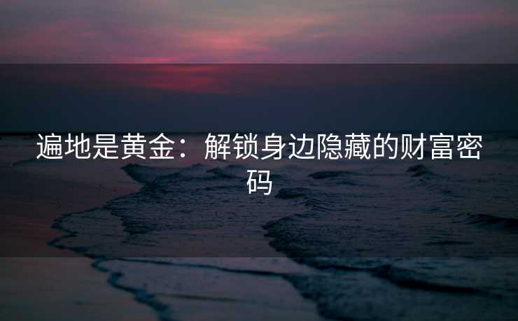 遍地是黄金：解锁身边隐藏的财富密码