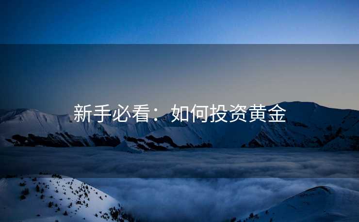 新手必看：如何投资黄金