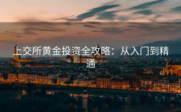 上交所黄金投资全攻略：从入门到精通
