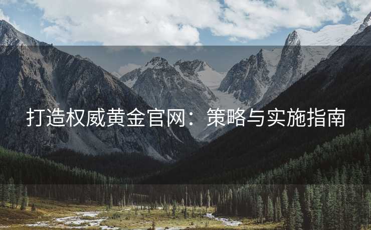 打造权威黄金官网：策略与实施指南