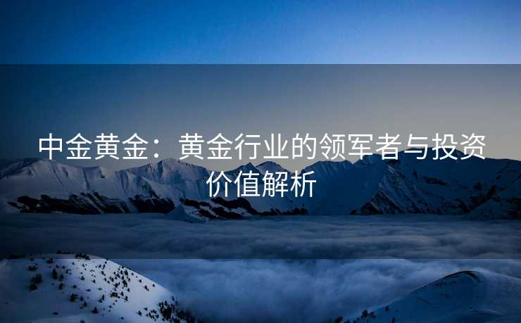 中金黄金：黄金行业的领军者与投资价值解析