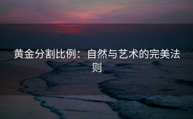 黄金分割比例：自然与艺术的完美法则