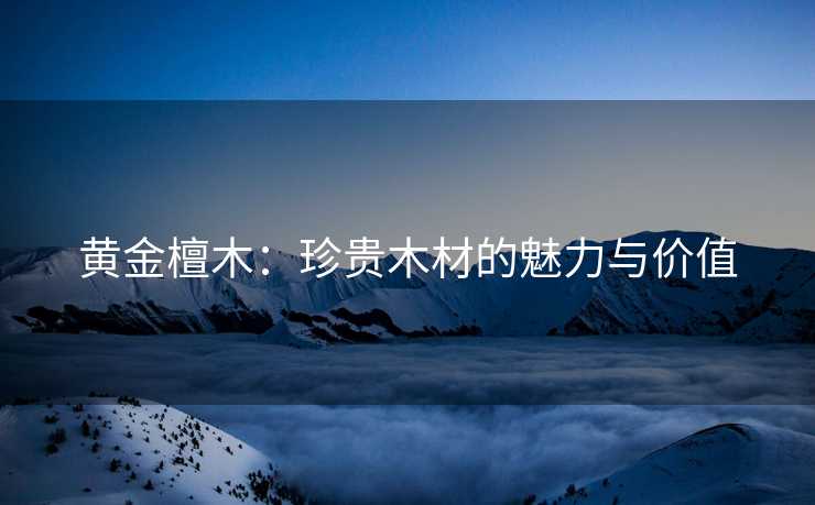 黄金檀木：珍贵木材的魅力与价值