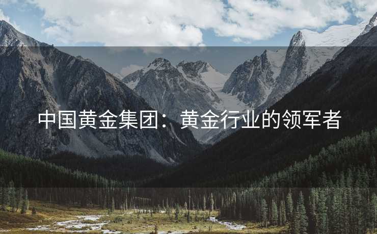 中国黄金集团：黄金行业的领军者