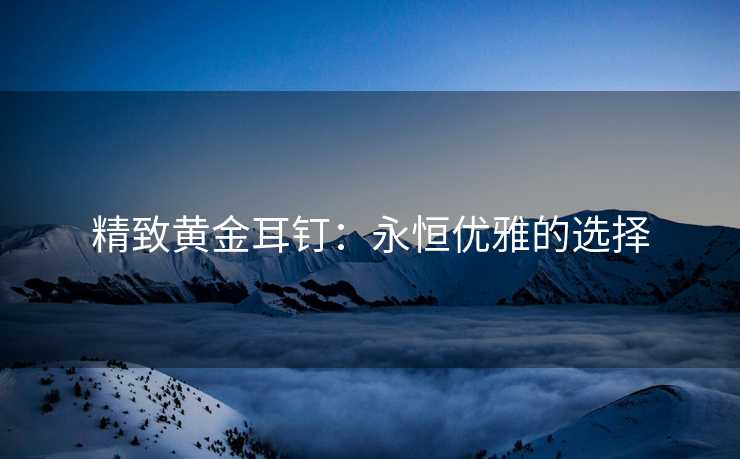 精致黄金耳钉：永恒优雅的选择