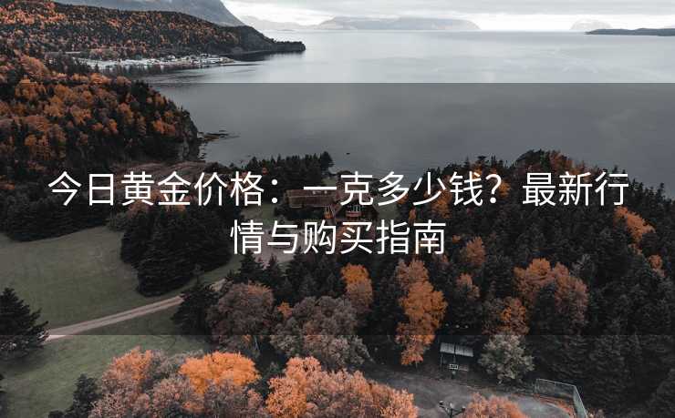 今日黄金价格：一克多少钱？最新行情与购买指南