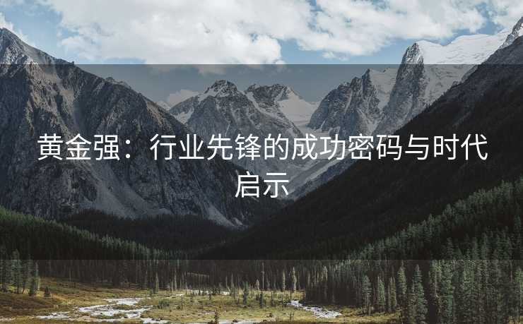 黄金强：行业先锋的成功密码与时代启示