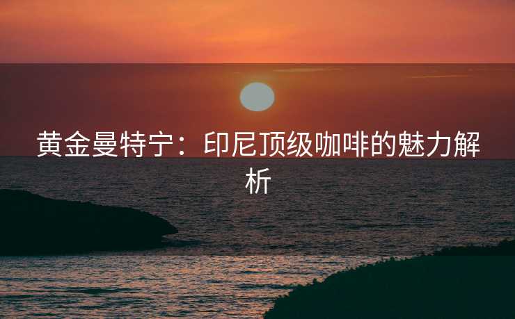 黄金曼特宁：印尼顶级咖啡的魅力解析