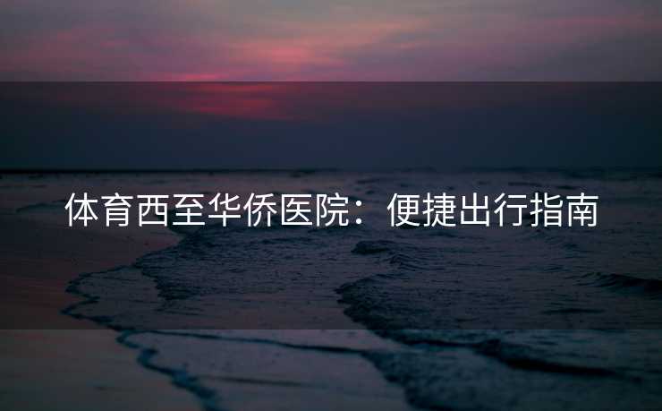 体育西至华侨医院：便捷出行指南