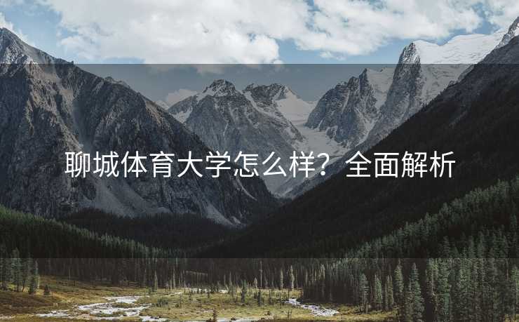 聊城体育大学怎么样？全面解析