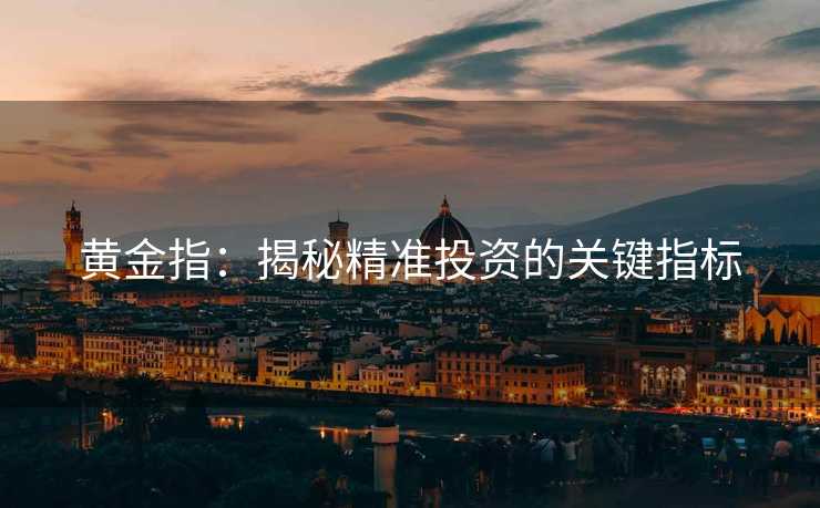 黄金指：揭秘精准投资的关键指标