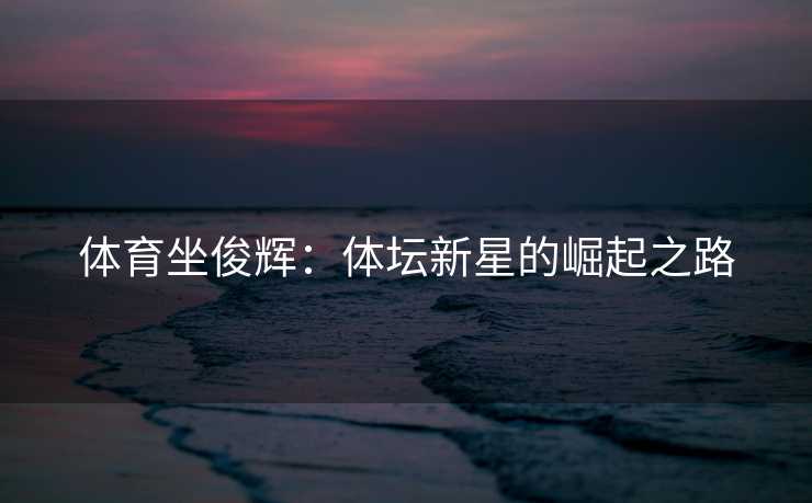 体育坐俊辉：体坛新星的崛起之路