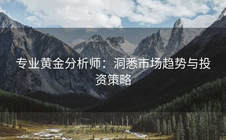 专业黄金分析师：洞悉市场趋势与投资策略