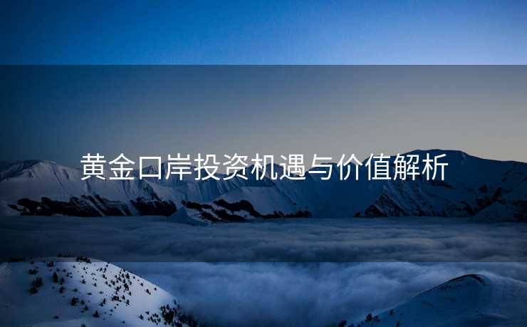 黄金口岸投资机遇与价值解析