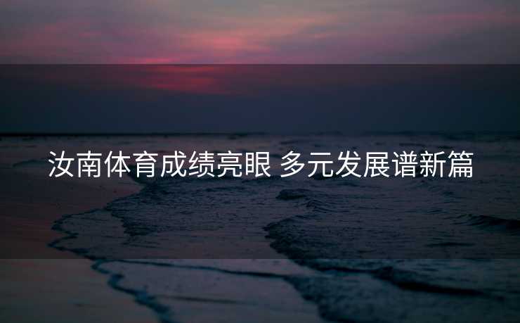 汝南体育成绩亮眼 多元发展谱新篇