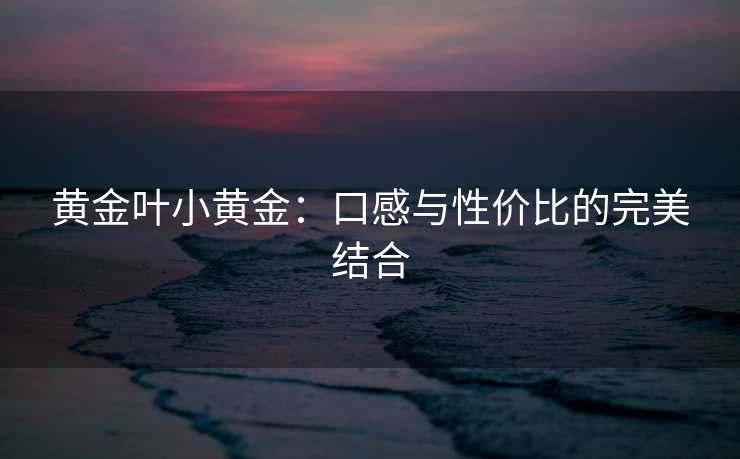黄金叶小黄金：口感与性价比的完美结合