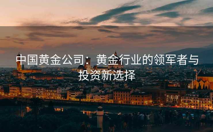 中国黄金公司：黄金行业的领军者与投资新选择