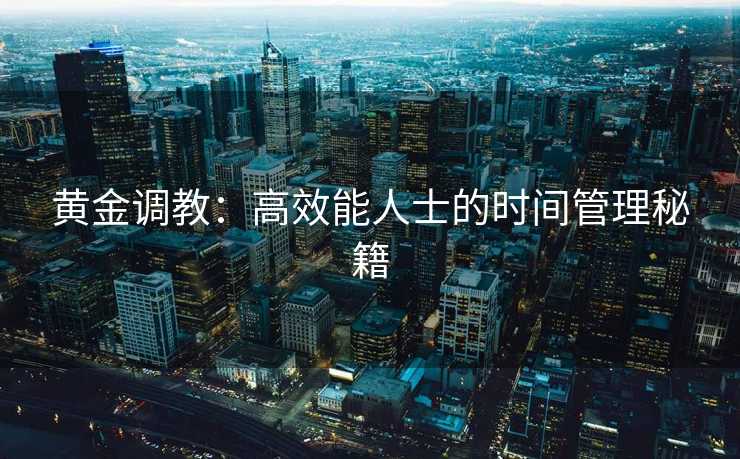 黄金调教：高效能人士的时间管理秘籍
