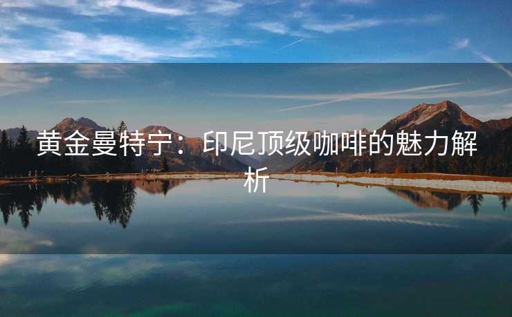 黄金曼特宁：印尼顶级咖啡的魅力解析