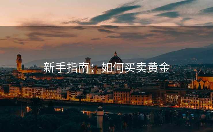 新手指南：如何买卖黄金
