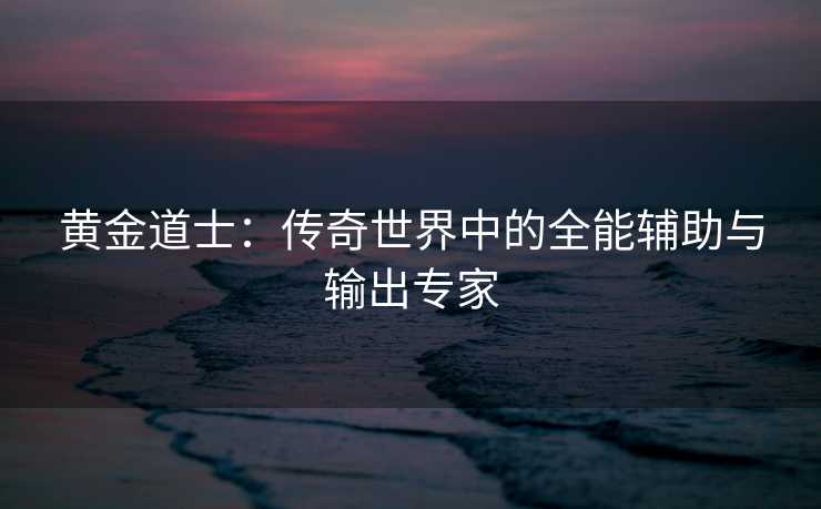 黄金道士：传奇世界中的全能辅助与输出专家