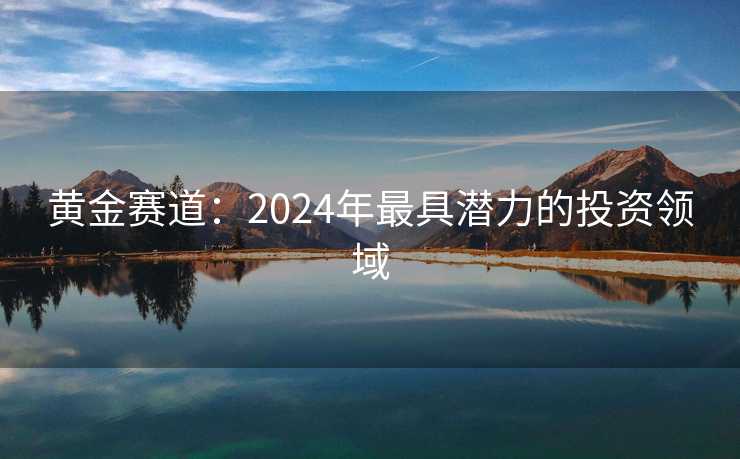 黄金赛道：2024年最具潜力的投资领域