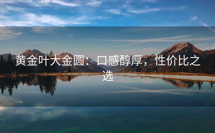 黄金叶大金圆：口感醇厚，性价比之选