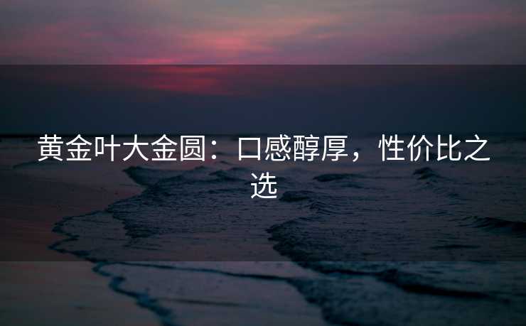 黄金叶大金圆：口感醇厚，性价比之选