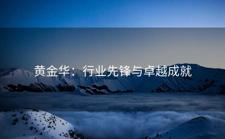 黄金华：行业先锋与卓越成就