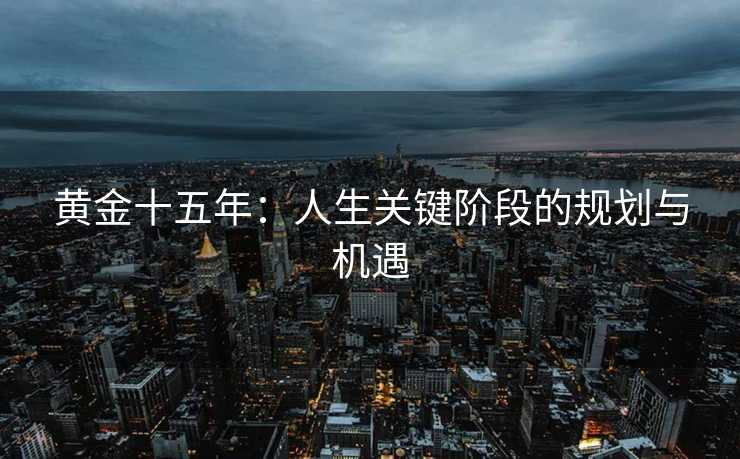 黄金十五年：人生关键阶段的规划与机遇