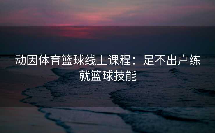 动因体育篮球线上课程：足不出户练就篮球技能