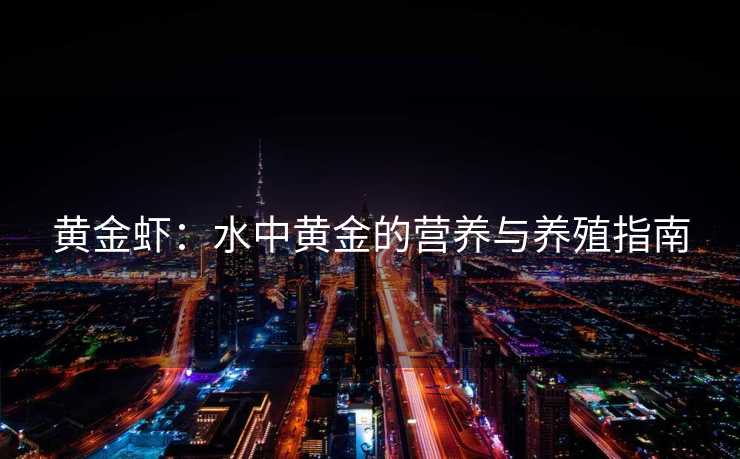 黄金虾：水中黄金的营养与养殖指南